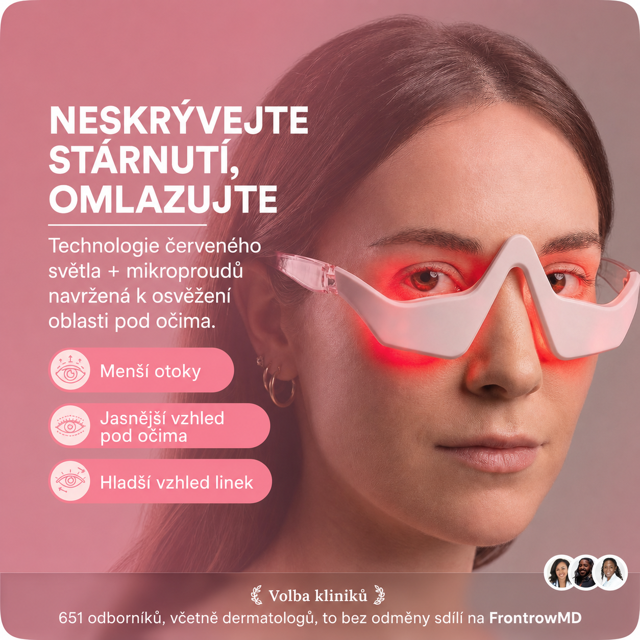 LIFTIA: Brýle s červeným světlem + mikroproudem