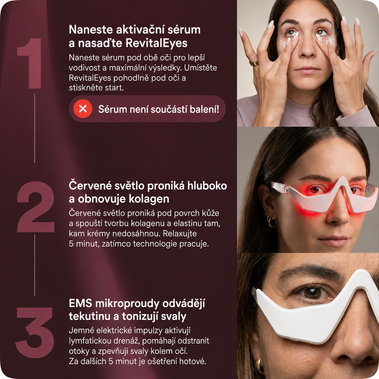 LIFTIA: Brýle s červeným světlem + mikroproudem