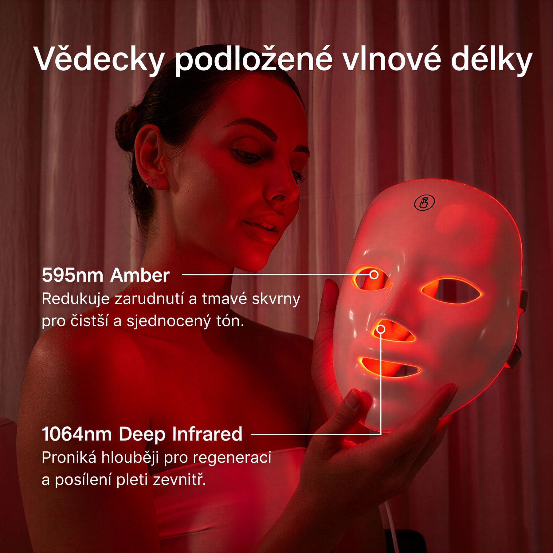 LIFTIA : LED terapeutická pleťová maska 7 v 1 PRO